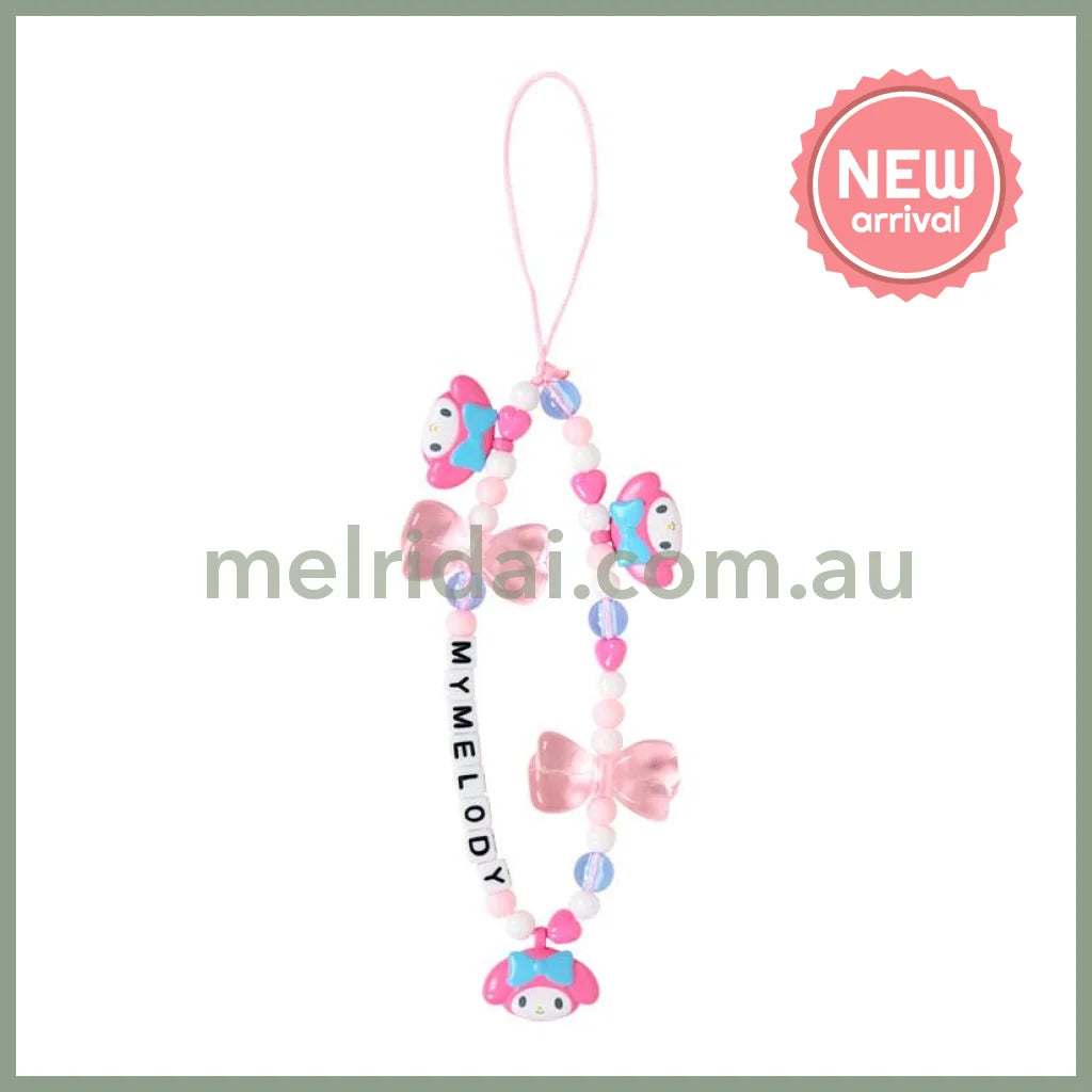 SANRIO | My Melody Bead Strap with Mascot Phone Strap 50×8×160mm (Ribbon)