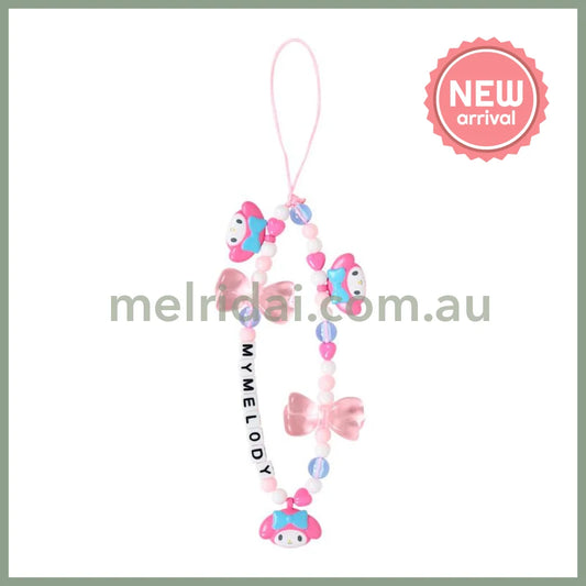 SANRIO | My Melody Bead Strap with Mascot Phone Strap 50×8×160mm (Ribbon)