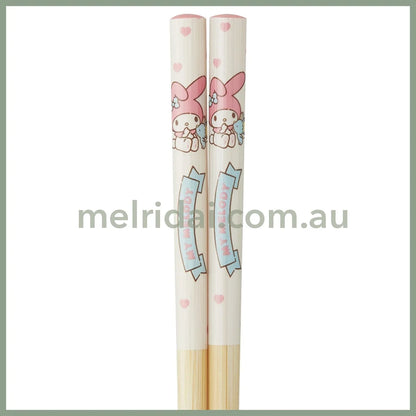 SANRIO | My Melody Ceramic Bowl 600ml and Bamboo chopsticks Set 21cm (Bowl - Dishwasher Safe)