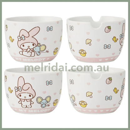 SANRIO | My Melody Ceramic Bowl 600ml and Bamboo chopsticks Set 21cm (Bowl - Dishwasher Safe)