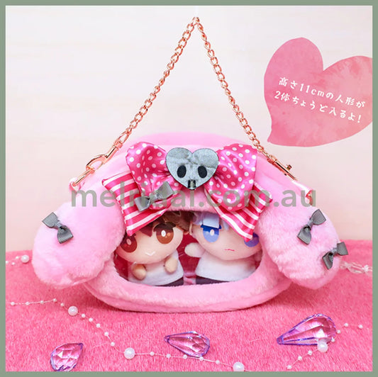 SANRIO | My Melody Clear Window Pouch 15×20cm (My Melody 50th Anniversary & Kuromi 20th Anniversary/Black Pink Party)