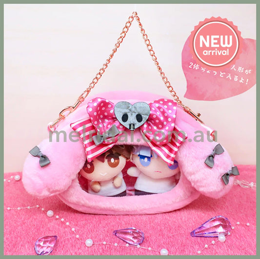 SANRIO | My Melody Clear Window Pouch 15×20cm (My Melody 50th Anniversary & Kuromi 20th Anniversary/Black Pink Party)