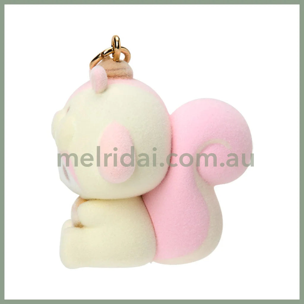 SANRIO | My Melody Dangling Fluffy Tail Flocked Mascot Keychain 55×30×30mm (Fluffy Squirrel)