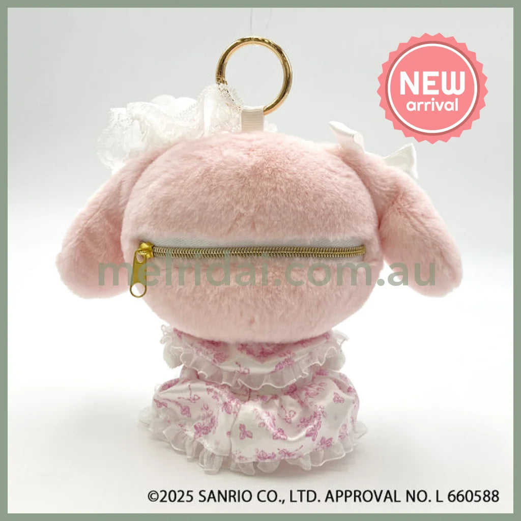 SANRIO | My Melody Eco Shopping Bag & Mascot Plush Keychain (White Strawberry Tea Time)