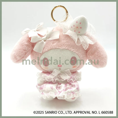 SANRIO | My Melody Eco Shopping Bag & Mascot Plush Keychain (White Strawberry Tea Time)