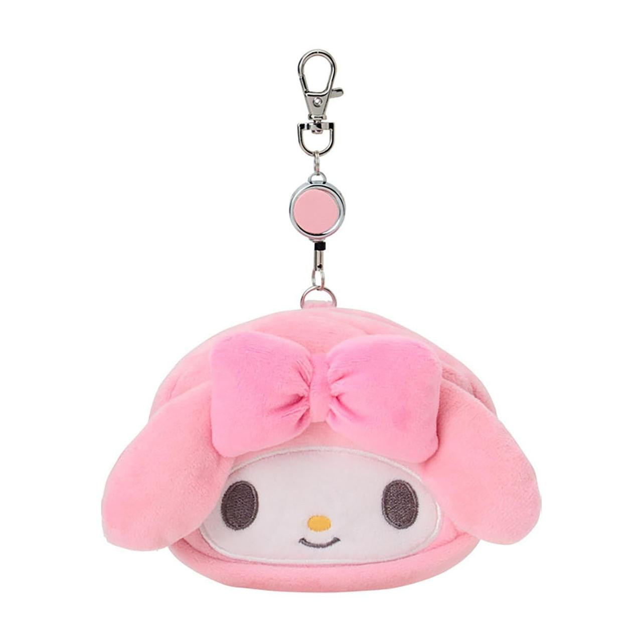SANRIO | My Melody Face-shaped Pass Case & Pouch Keychain With Reel 140×50×120mm