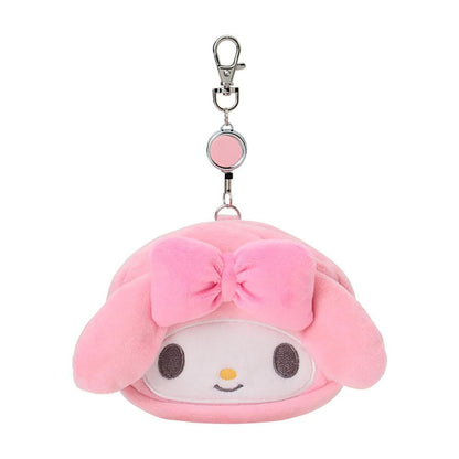 SANRIO | My Melody Face-shaped Pass Case & Pouch Keychain With Reel 140×50×120mm