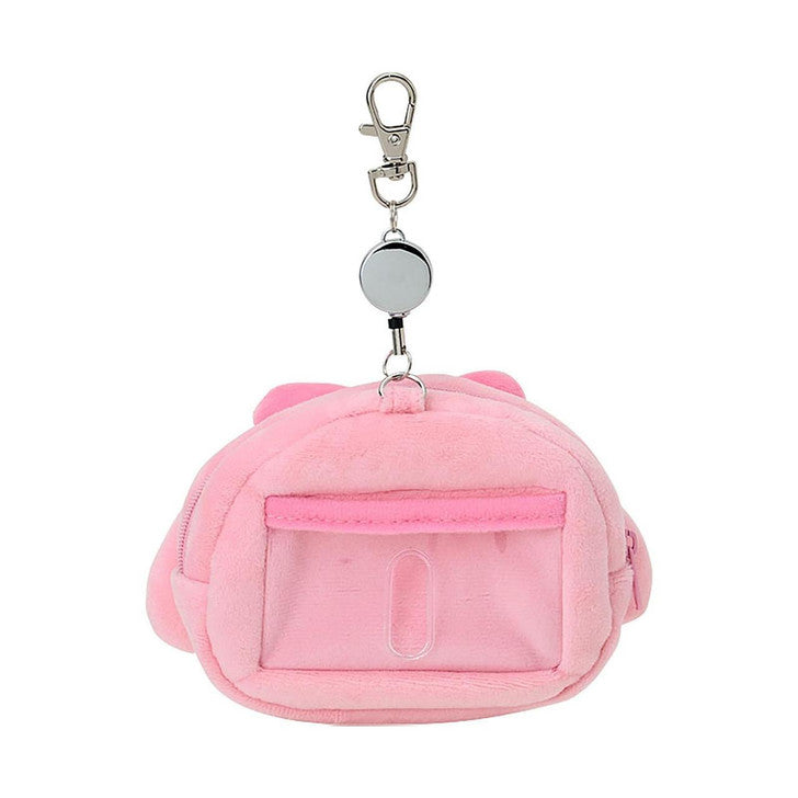 SANRIO | My Melody Face-shaped Pass Case & Pouch Keychain With Reel 140×50×120mm