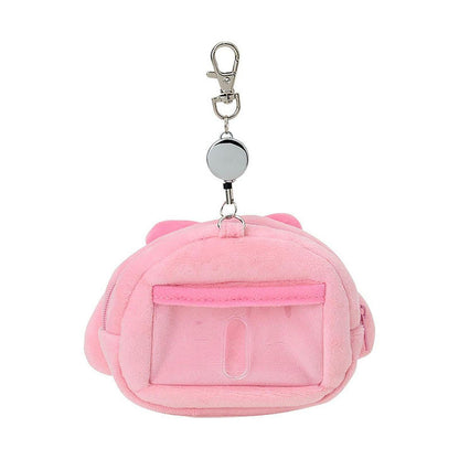 SANRIO | My Melody Face-shaped Pass Case & Pouch Keychain With Reel 140×50×120mm