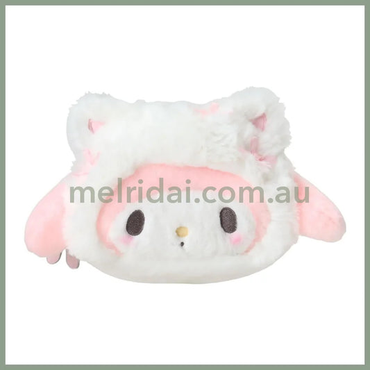 SANRIO | My Melody Face-shaped Pouch 22.1 x 13.3 x 8.7cm (White Cat Ballerina)