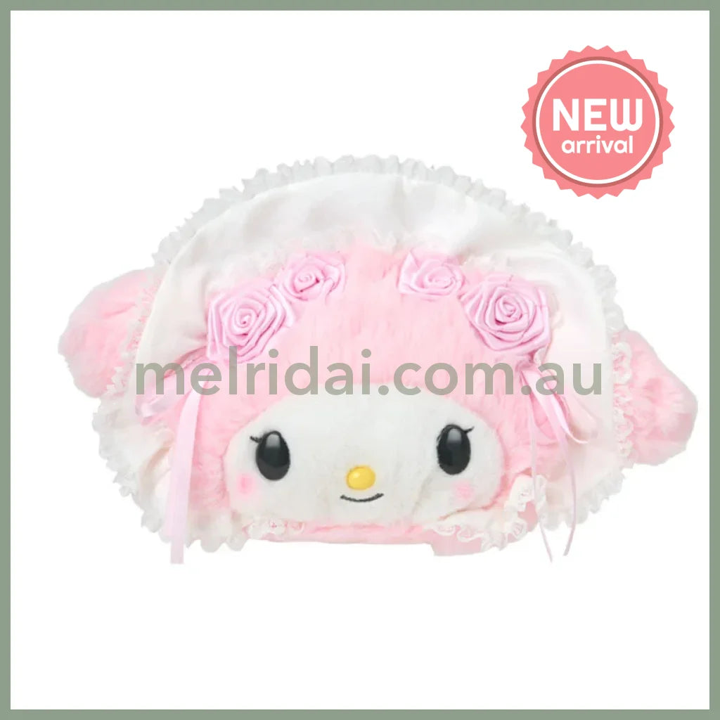 SANRIO | My Melody Face-shaped Pouch 240×80×150mm (White Frill Design)