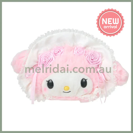 SANRIO | My Melody Face-shaped Pouch 240×80×150mm (White Frill Design)