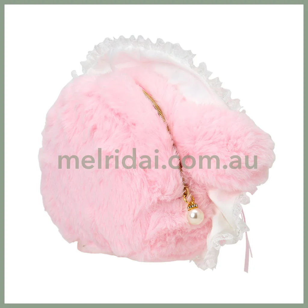 SANRIO | My Melody Face-shaped Pouch 240×80×150mm (White Frill Design)