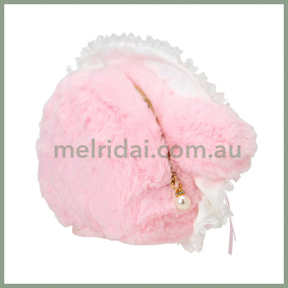 SANRIO | My Melody Face-shaped Pouch 240×80×150mm (White Frill Design)