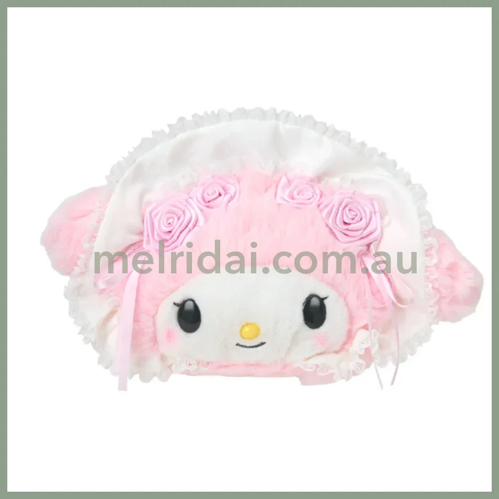 SANRIO | My Melody Face-shaped Pouch 240×80×150mm (White Frill Design)
