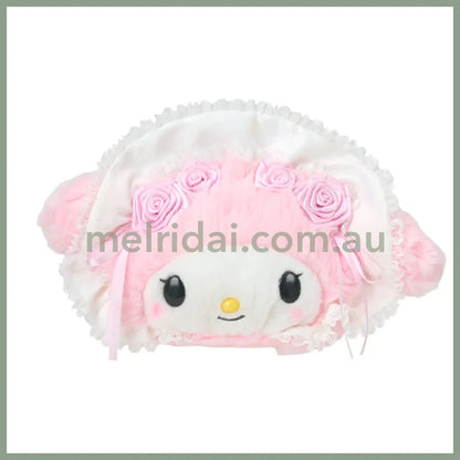 SANRIO | My Melody Face-shaped Pouch 240×80×150mm (White Frill Design)