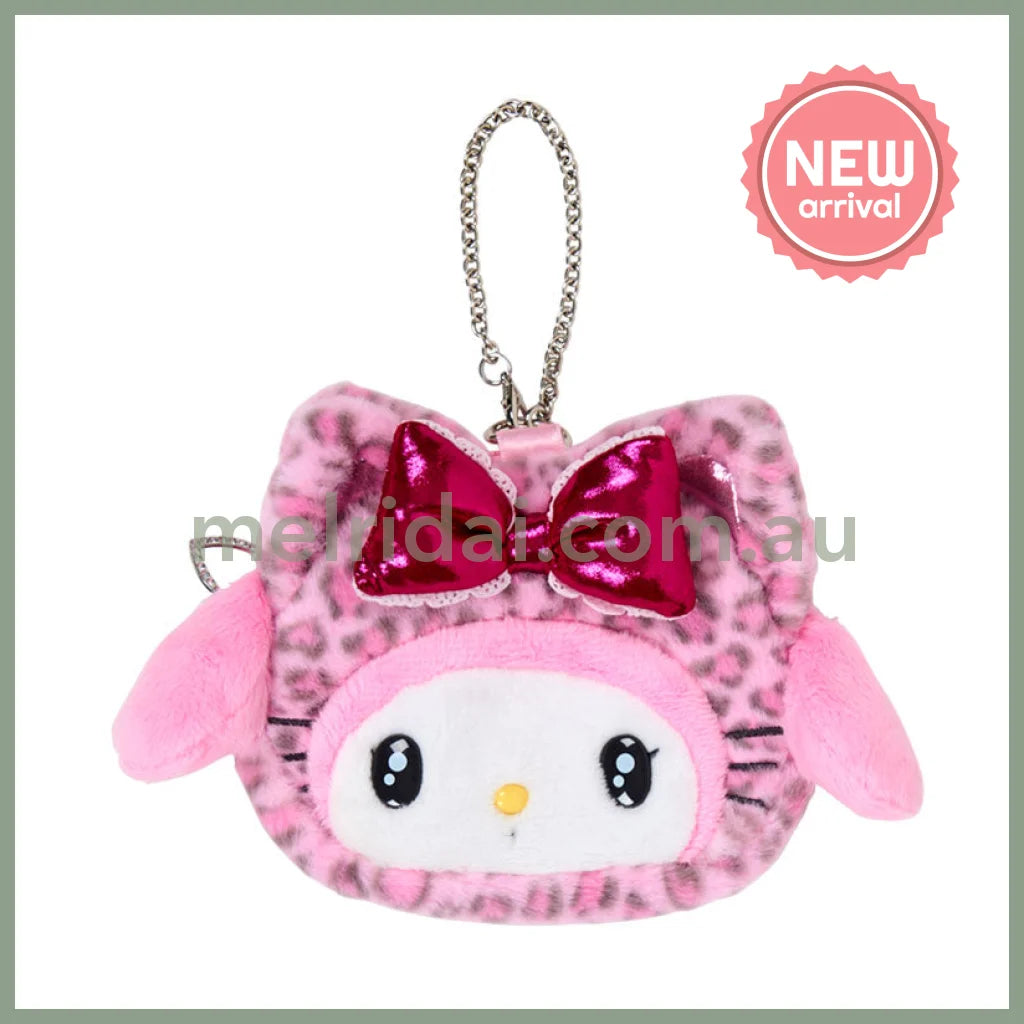 SANRIO | My Melody Face-shaped Pouch Bag Charm 130×20×110mm (Leopard Gal Cat)