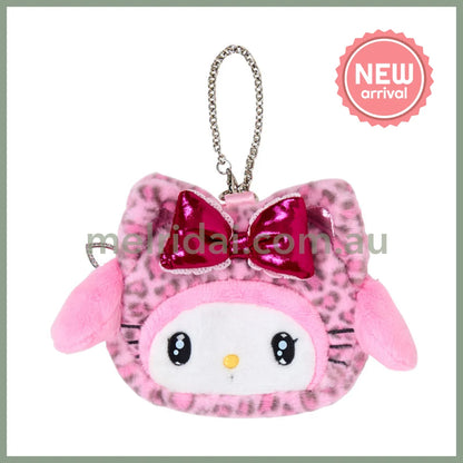 SANRIO | My Melody Face-shaped Pouch Bag Charm 130×20×110mm (Leopard Gal Cat)