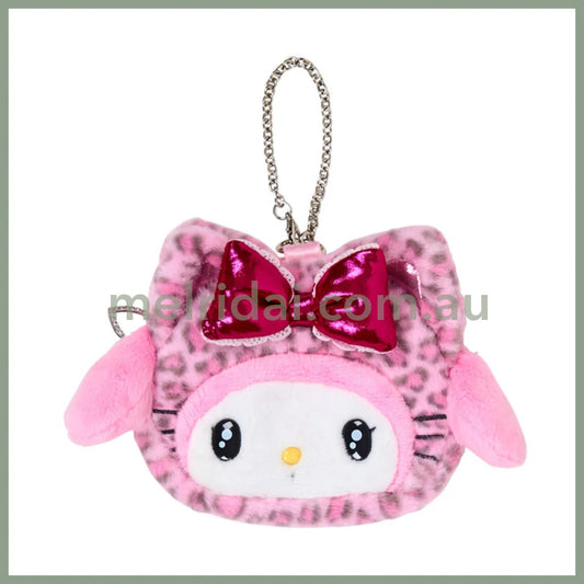SANRIO | My Melody Face-shaped Pouch Bag Charm 130×20×110mm (Leopard Gal Cat)
