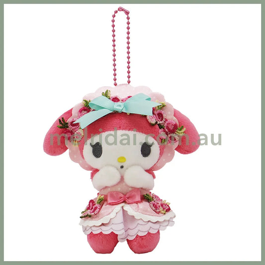 SANRIO | My Melody Flower Dress Pink Mascot Holder Plush Keychain Bag Charm 12cm (50th Collection)