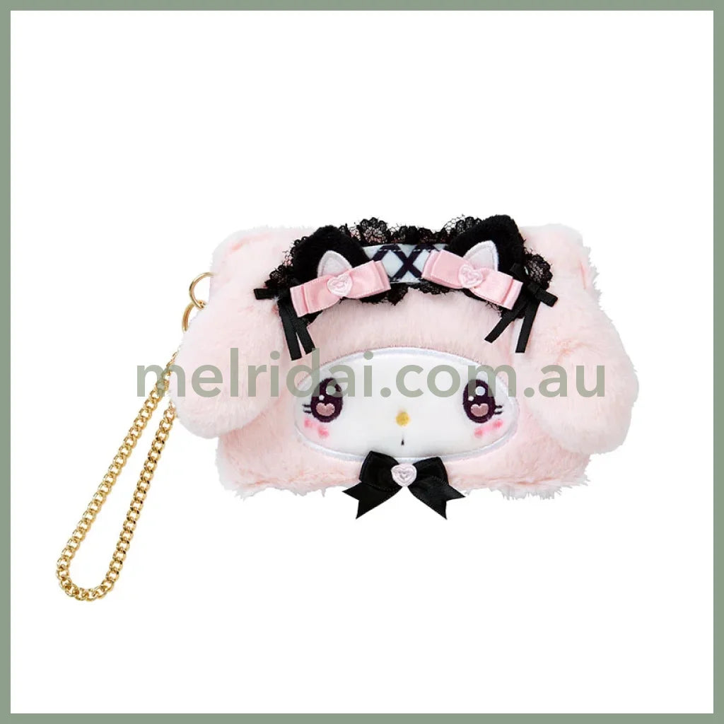 Sanrio | My Melody Fluffy Face-Shaped Card Case 14.5×1×12Cm (Dream Ribbon)