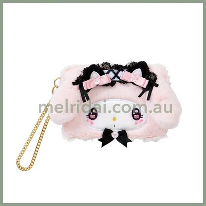 Sanrio | My Melody Fluffy Face-Shaped Card Case 14.5×1×12Cm (Dream Ribbon)