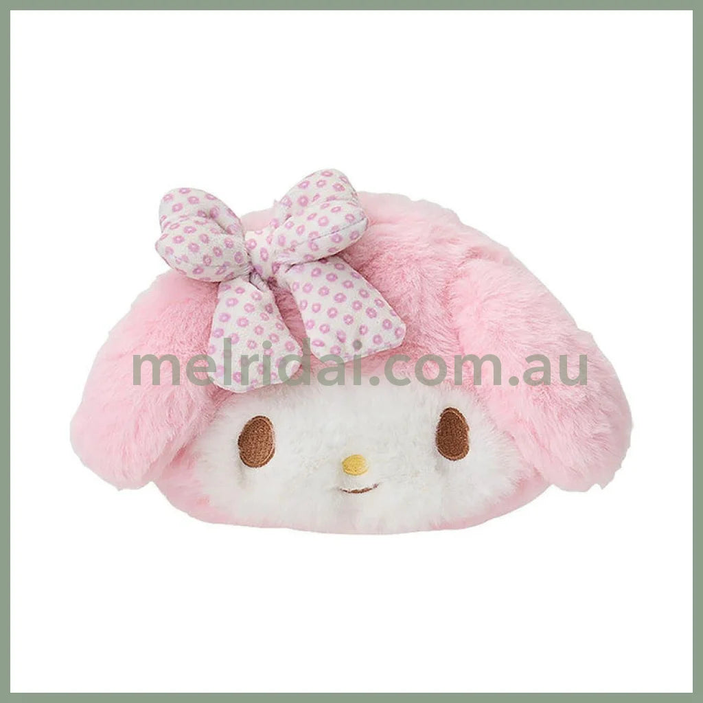 SANRIO | My Melody Fluffy Face-Shaped Pouch 21.4 x 14.0 x 7.1cm (Nagomi Pastel)