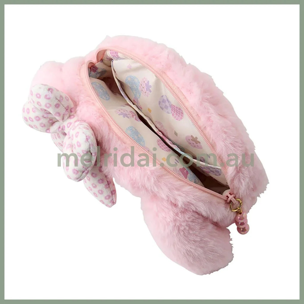 SANRIO | My Melody Fluffy Face-Shaped Pouch 21.4 x 14.0 x 7.1cm (Nagomi Pastel)