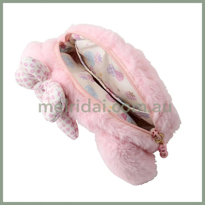 SANRIO | My Melody Fluffy Face-Shaped Pouch 21.4 x 14.0 x 7.1cm (Nagomi Pastel)