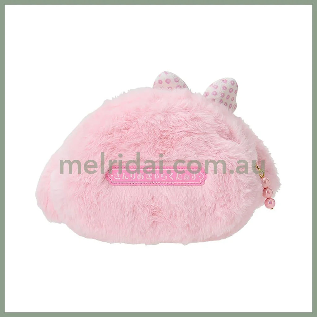 SANRIO | My Melody Fluffy Face-Shaped Pouch 21.4 x 14.0 x 7.1cm (Nagomi Pastel)