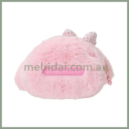 SANRIO | My Melody Fluffy Face-Shaped Pouch 21.4 x 14.0 x 7.1cm (Nagomi Pastel)
