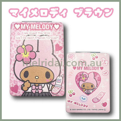 SANRIO | My Melody Foldable Mirror Ｈ8.5×Ｗ6cm (Gal Series- Tan)