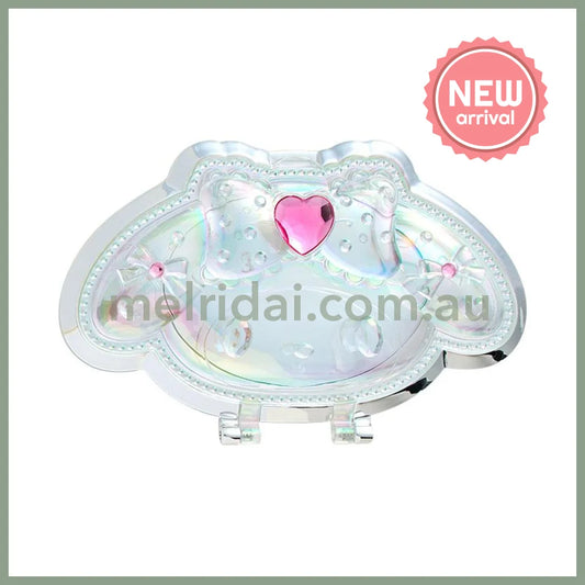 SANRIO | My Melody Folding Stand Mirror 120×15×75mm (Face Aurora Hologram Sliver)