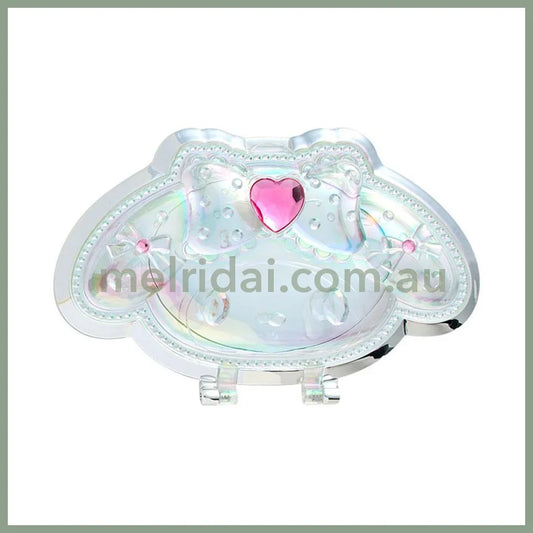 SANRIO | My Melody Folding Stand Mirror 120×15×75mm (Face Aurora Hologram Sliver)