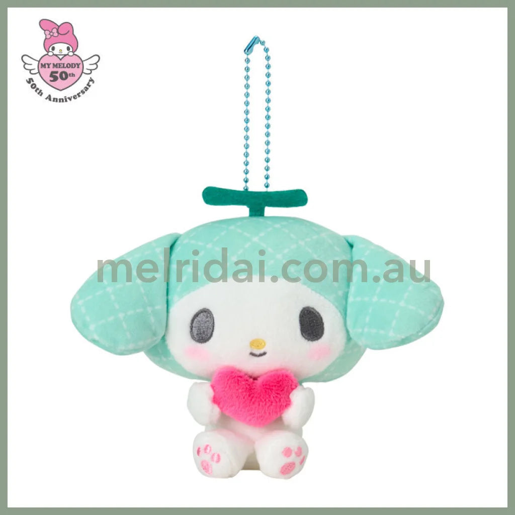 SANRIO | My Melody Girly Pop Heart Mascot Holder 16×6.5×13cm (50th Anniversary Melon Green)