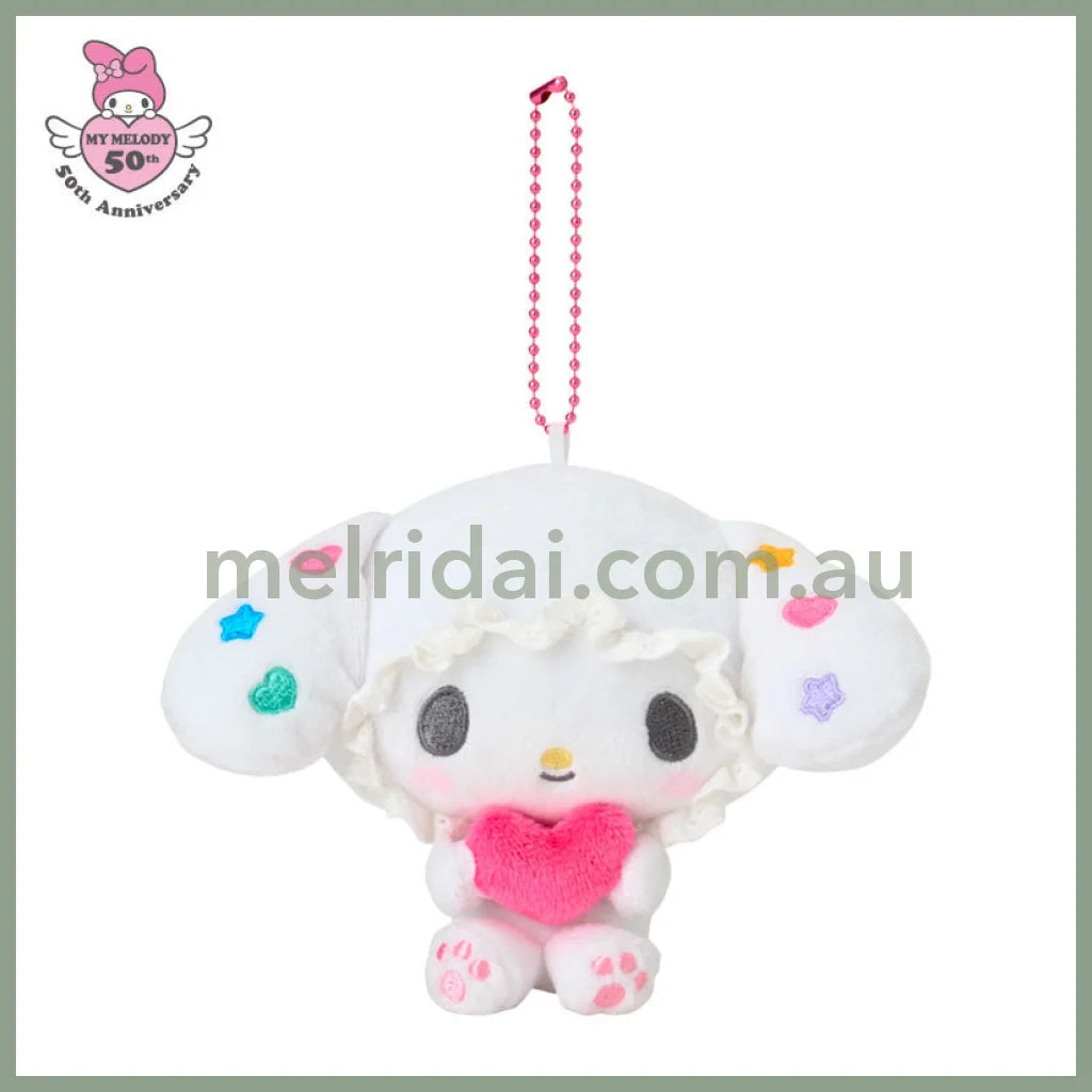 SANRIO | My Melody Girly Pop Heart Mascot Holder 16×6.5×13cm (50th Anniversary White)