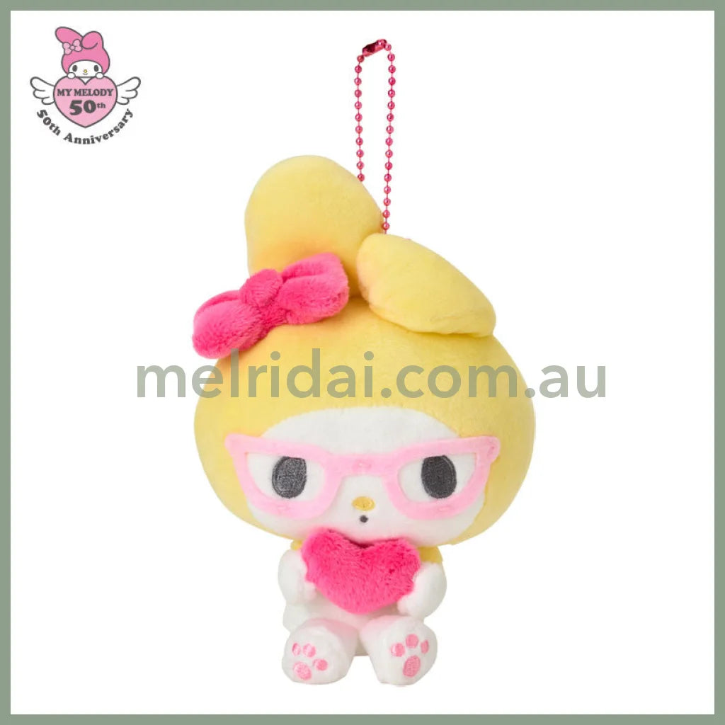 SANRIO | My Melody Girly Pop Heart Mascot Holder 16×6.5×13cm (50th Anniversary Yellow)