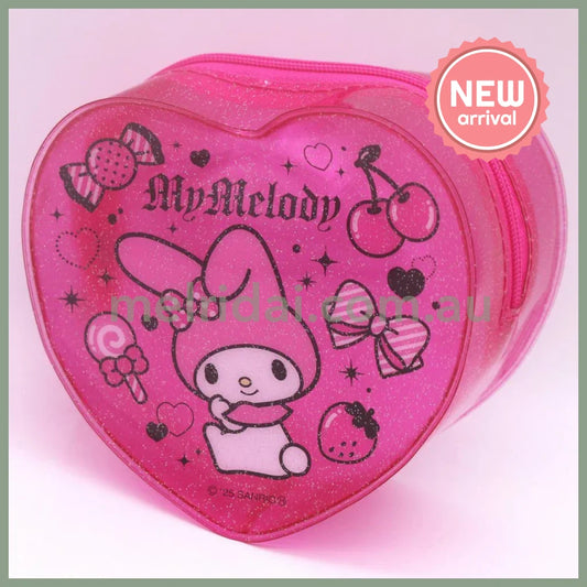SANRIO | My Melody Heart Shaped Clear Pouch with Zipper 115×120×65mm