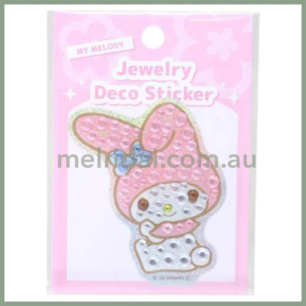SANRIO | My Melody Jewelry Deco Sticker 65×73×5mm (Gogo Gal Collection Glitter)