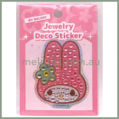 SANRIO | My Melody Jewelry Deco Sticker 65×73×5mm (Gogo Gal Collection Glitter Face Y2K)