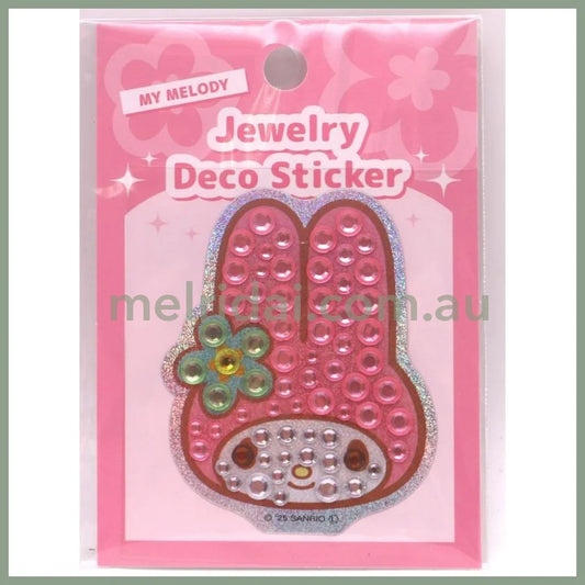SANRIO | My Melody Jewelry Deco Sticker 65×73×5mm (Gogo Gal Collection Glitter Face Y2K)