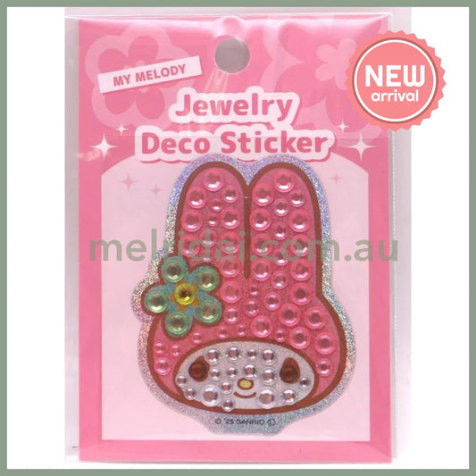 SANRIO | My Melody Jewelry Deco Sticker 65×73×5mm (Gogo Gal Collection Glitter Face Y2K)