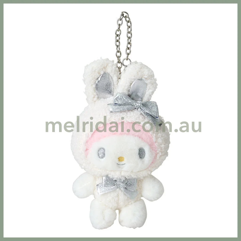 Sanrio | My Melody Mascot Charm Holder Keychain 16.2 X 10.3 6.3Cm (Fluffy Snow Rabbit)