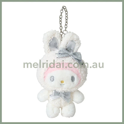Sanrio | My Melody Mascot Charm Holder Keychain 16.2 X 10.3 6.3Cm (Fluffy Snow Rabbit)