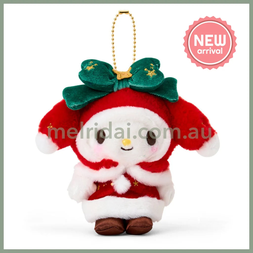 SANRIO | My Melody Mascot Holder Bag Charm Plush Keychain 130×75×100mm (Christmas 2025)