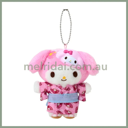 SANRIO | My Melody Mascot Holder Plush Keychain Bag Charm 10.5×6.5×14.5cm (Summer Festival Character!)