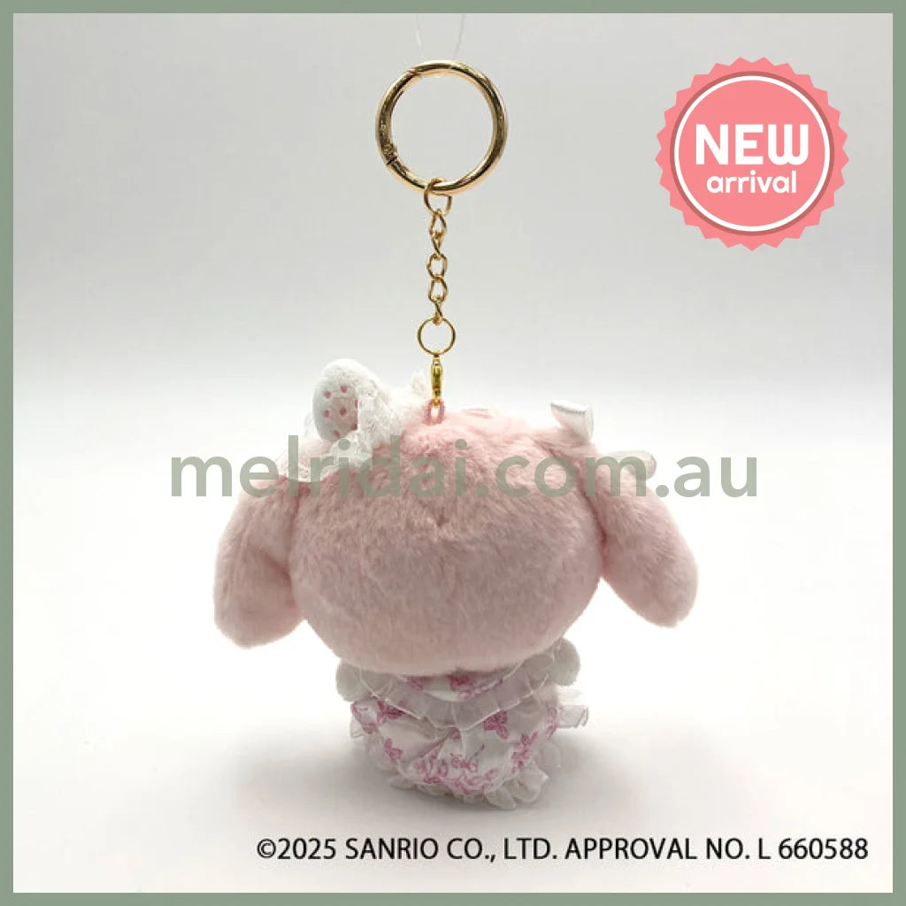 SANRIO | My Melody Mascot Holder Plush Keychain Bag Charm 170×220×95mm (White Strawberry Tea Time)