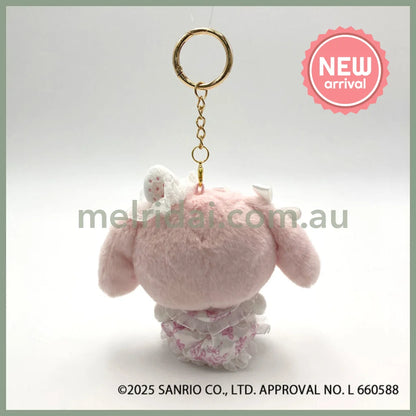 SANRIO | My Melody Mascot Holder Plush Keychain Bag Charm 170×220×95mm (White Strawberry Tea Time)