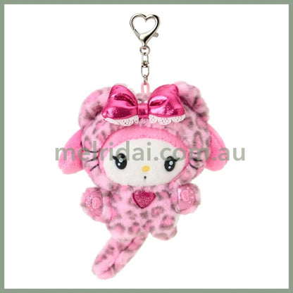 SANRIO | My Melody Mascot Holder Plush Keychain Bag Charm 90×50×120mm (Leopard Gal Cat)