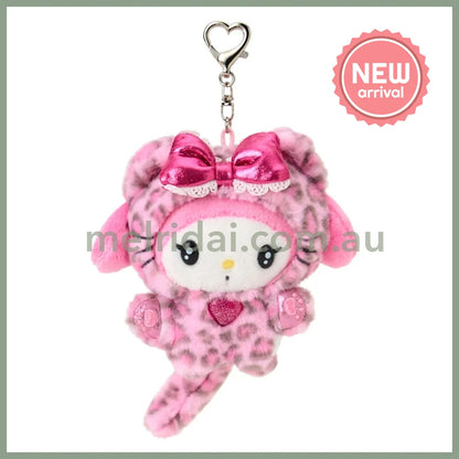 SANRIO | My Melody Mascot Holder Plush Keychain Bag Charm 90×50×120mm (Leopard Gal Cat)